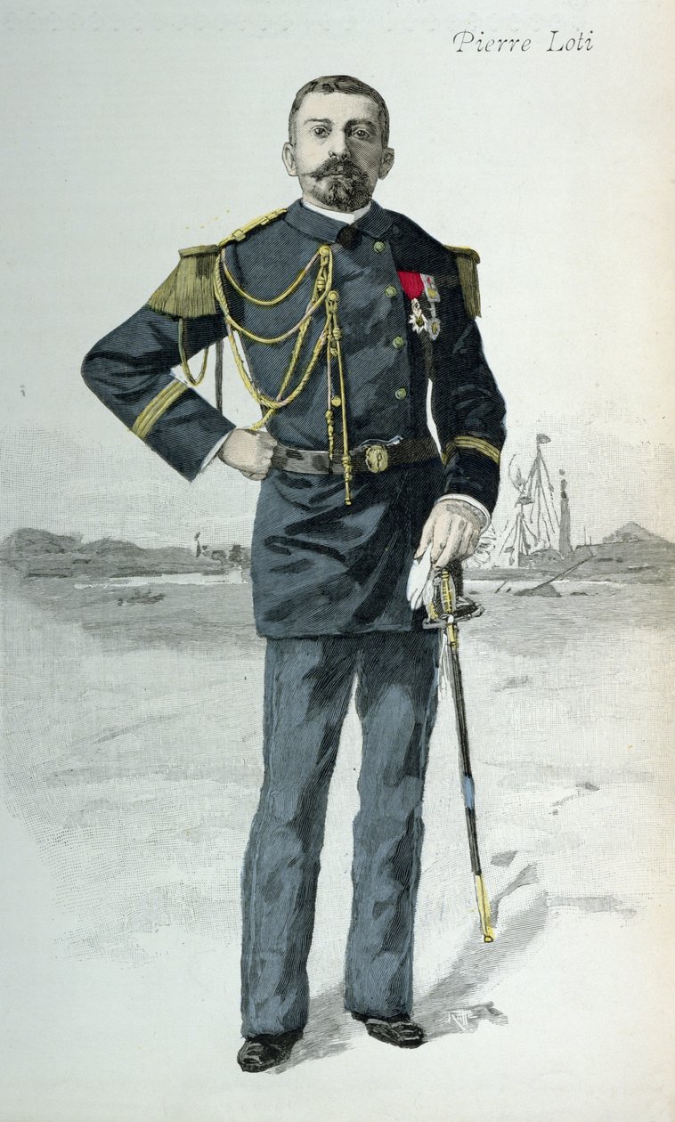 Pierre Loti (1850-1923), ilustracja na okładce La Revue Illustree, 1 października 1889 autorstwa French School