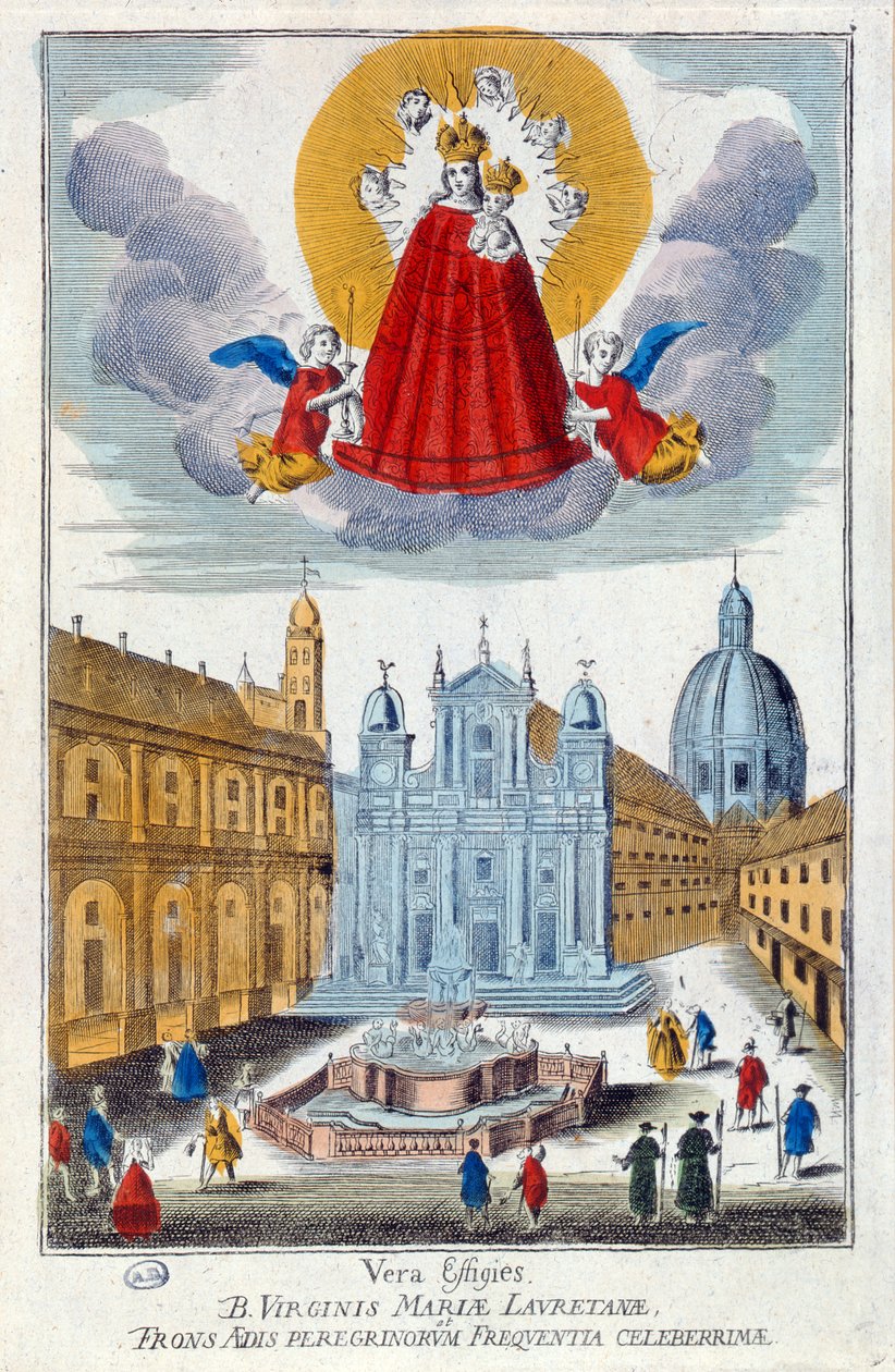 Pielgrzymi odwiedzający sanktuarium Matki Bożej Loretańskiej, XVIII w. autorstwa French School