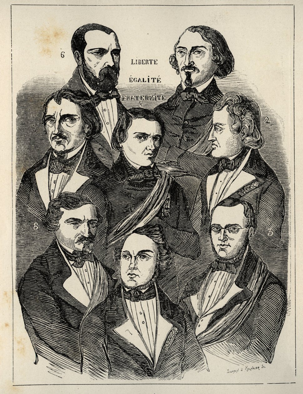 Afisz wyborczy 1848 - francuscy politycy republikańscy autorstwa French School
