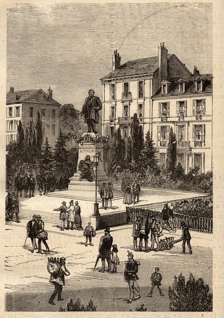 Place Thiers - centrum miasta Nancy, departament Meurthe-et-Moselle, w regionie Lotaryngii - grawerowanie w „” PATRIE”” - OPIS PECTUREQUIREQUE DE LA FRANCE EN 6 TOMÓW: LUCIEN HUARD autorstwa French School