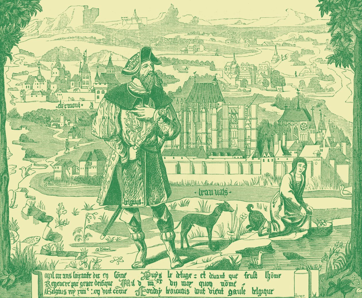 „Mapa Clermont en Beauvais” autorstwa French School