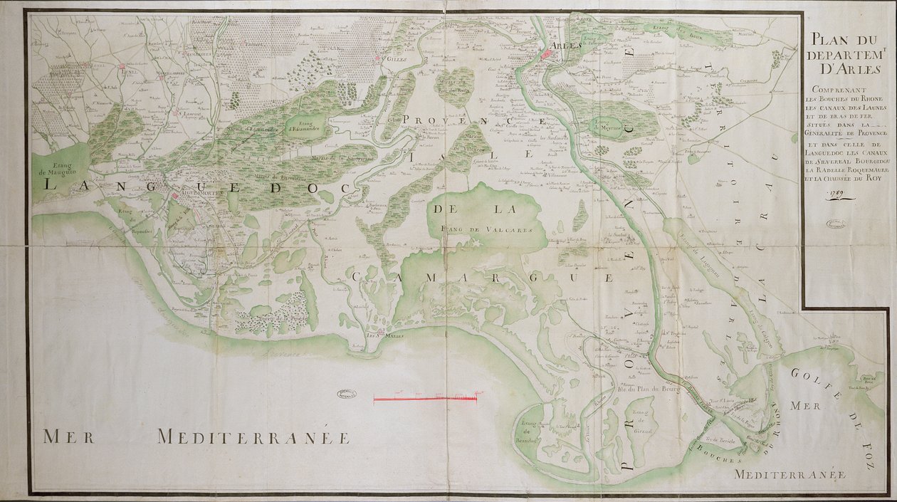 Plan departamentów Arles, 1789 autorstwa French School