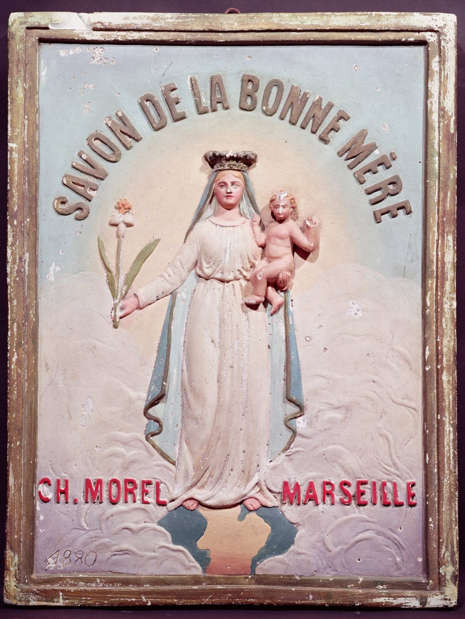 Tablica reklamowa Savon de la Bonne Mere, 1880 (tynk) autorstwa French School