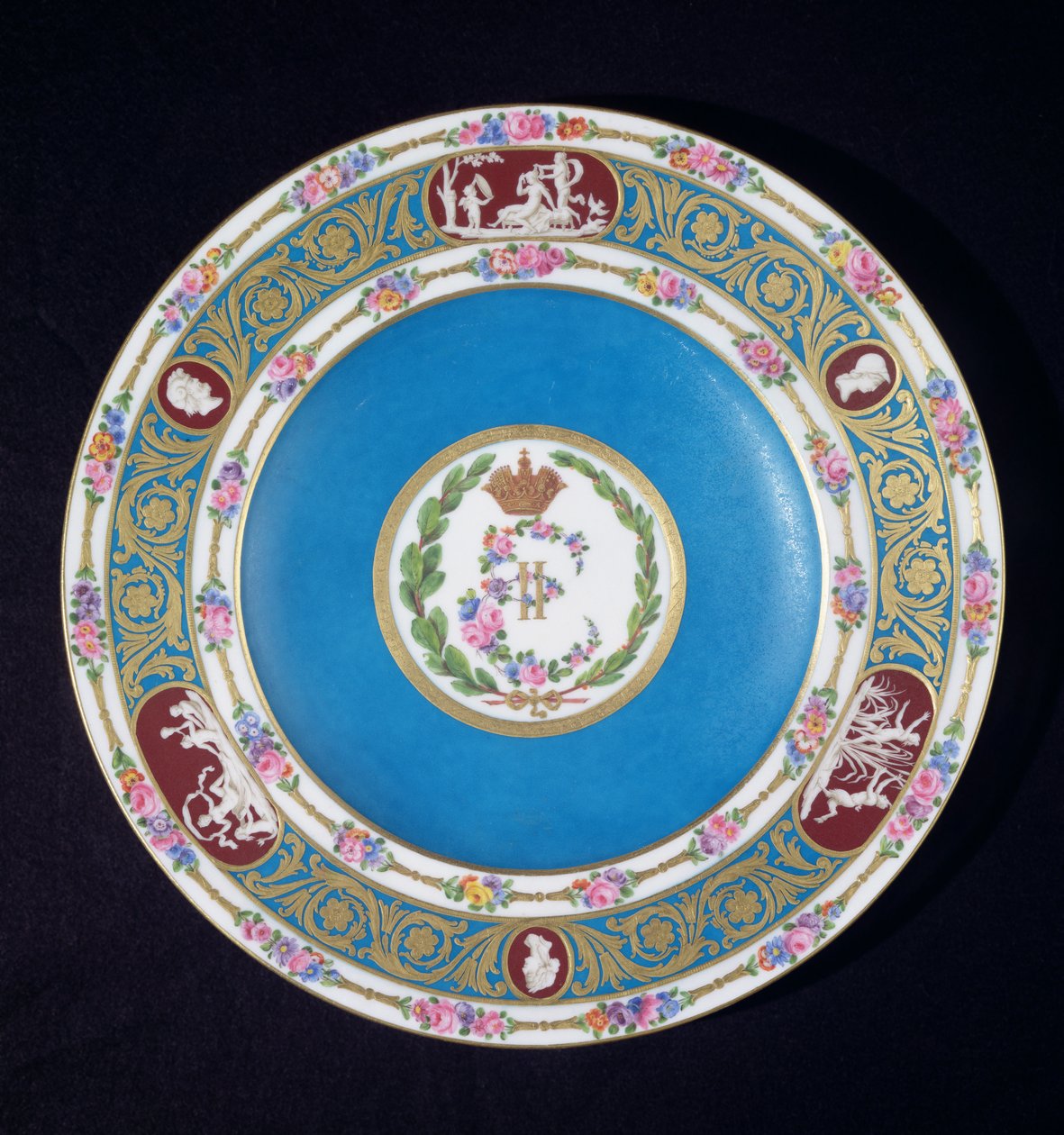 Talerz z usług cesarzowej Katarzyny II (1729-96) Rosji, Sevres, ok. 1779 (porcelana) autorstwa French School
