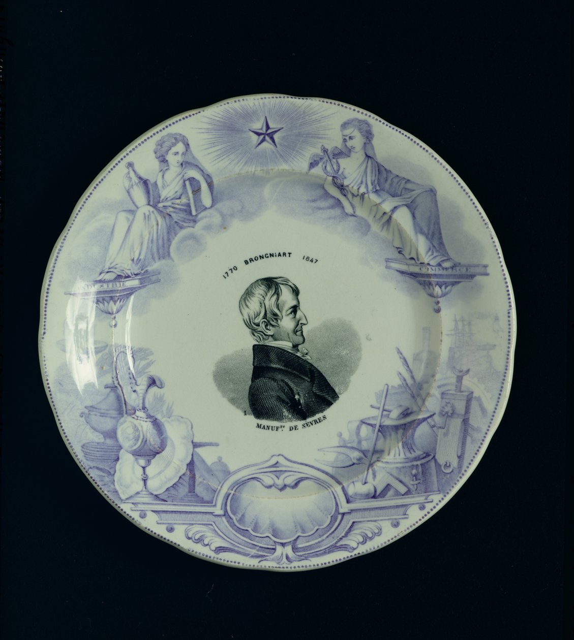 Talerz z portretem Aleksandra Brongniarta (1770-1847) (ceramika) autorstwa French School