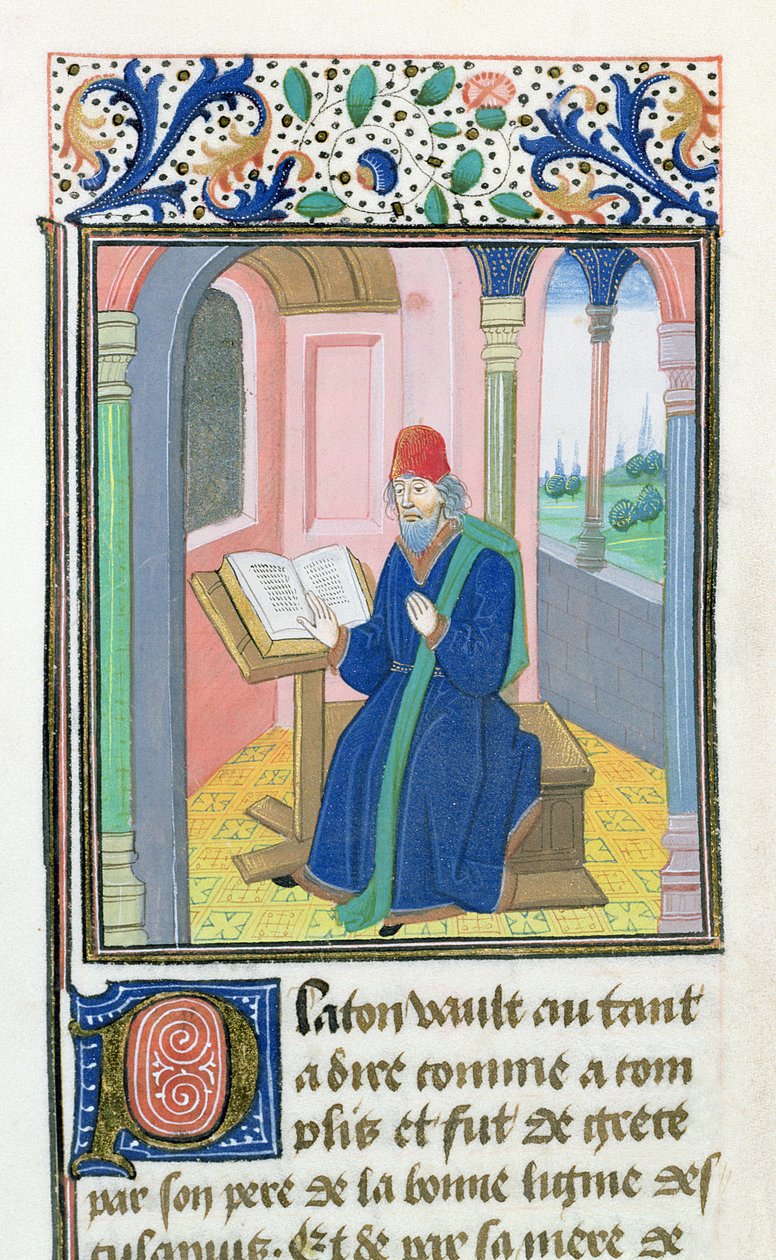 Platon, z Historii filozofów, koniec XV w. autorstwa French School