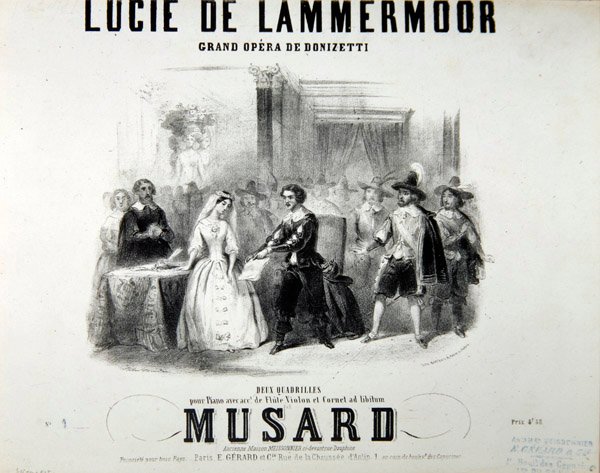 Afisz do opery Lucie de Lammermoor Gaetano Donizettiego (1797-1848) Druk Bertauts autorstwa French School