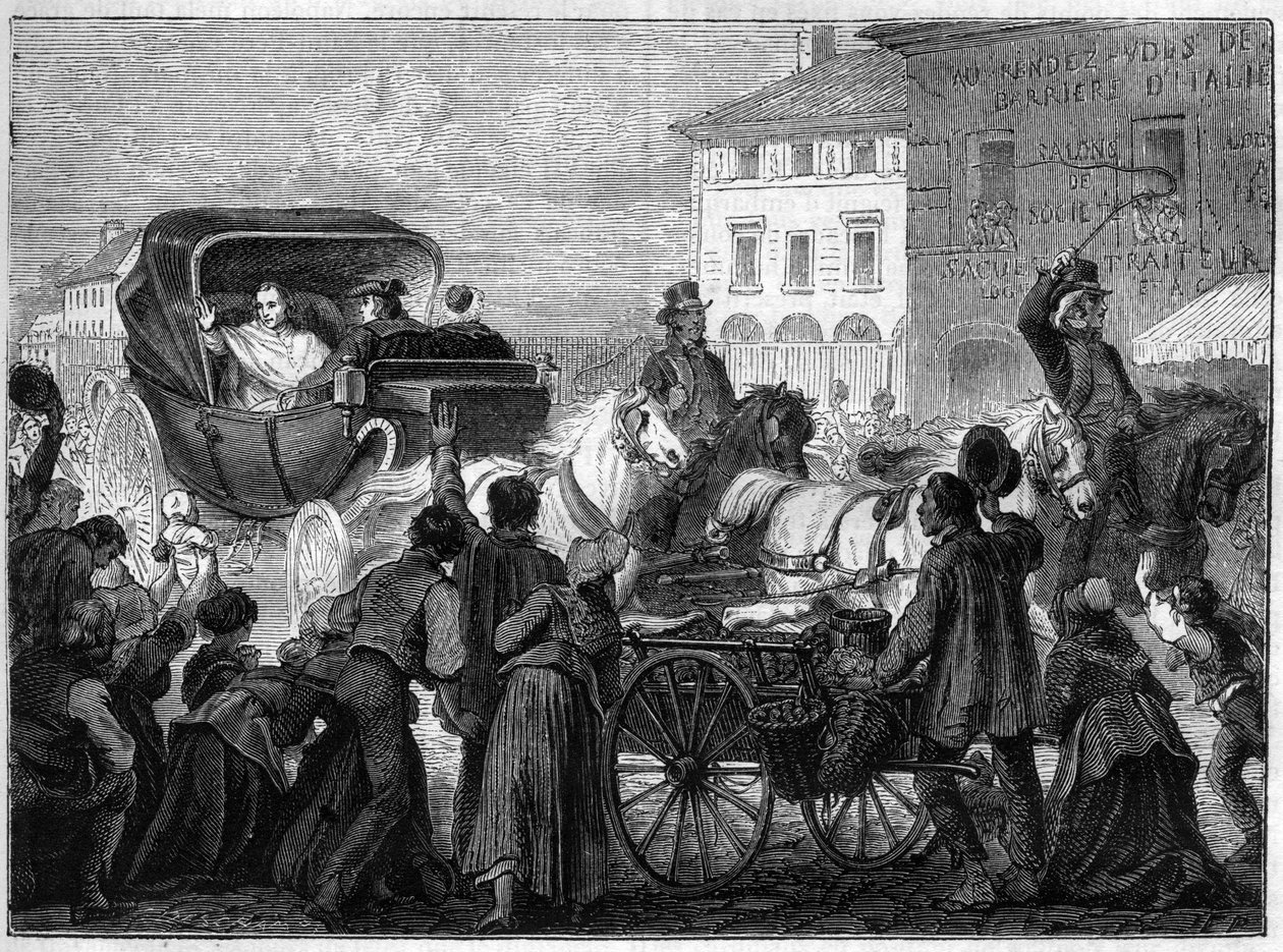 Papież Pius VII (PIO PIUS) (1742-1823) opuścił Paryż 4 kwietnia autorstwa French School
