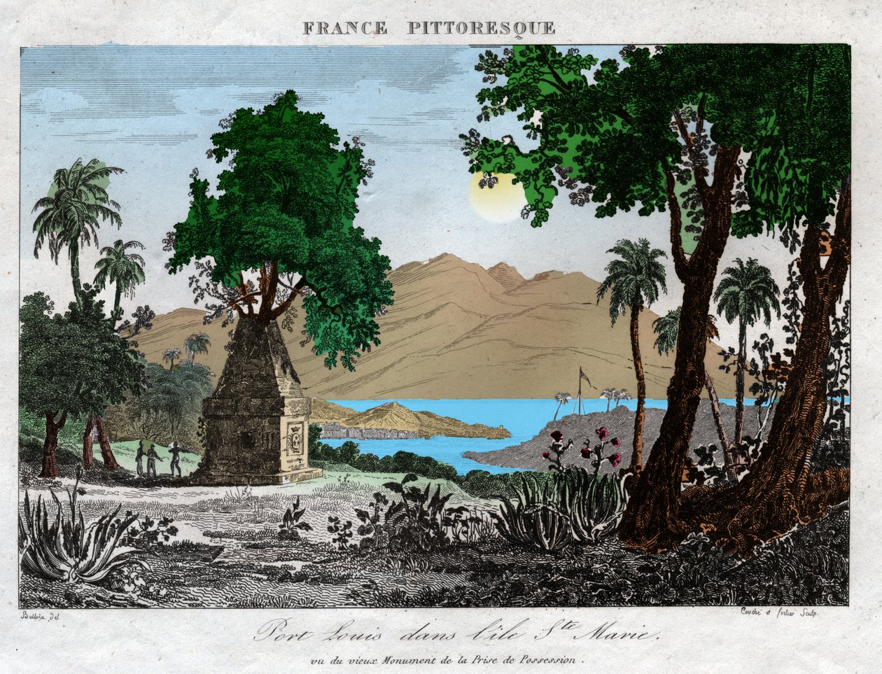 Port Louis na Madagaskarze. (grafika, ok. 1850) autorstwa French School