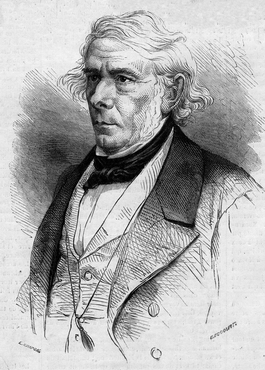 Portret Victora Cousina (1792-1867), francuskiego filozofa i polityka, członka Academie Francaise. Grawer w „Le Monde Illustre” nr 511 z 26 stycznia 1867 r. autorstwa French School