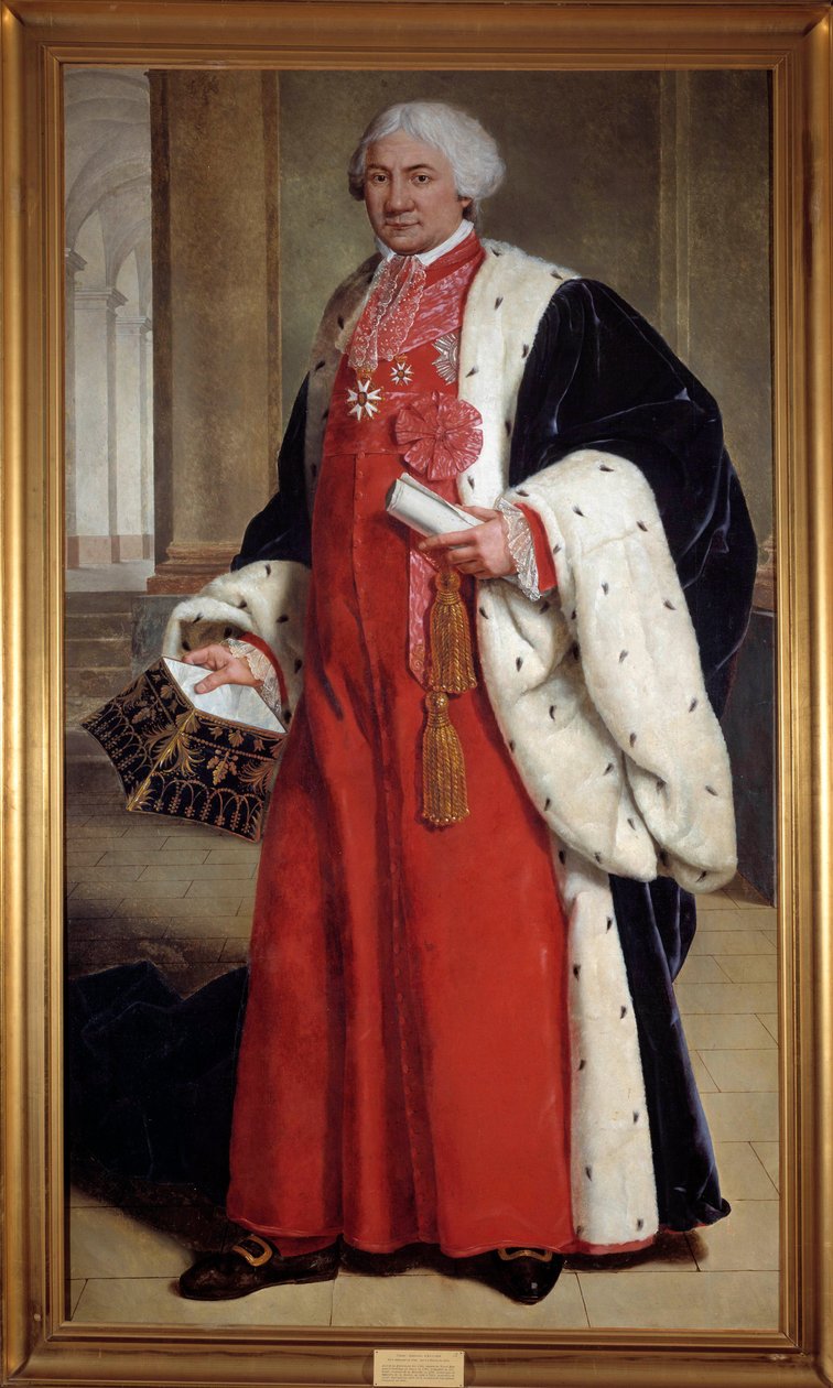 Portrait en pied de Claude Ambroise Regnier (1746-1814), prawnik w parlamencie i deputowany w państwie trzecim, minister sprawiedliwości w latach 1802-1813 Malarstwo anonimowe. 18 wiek. Nancy, musee historique lorrain – pełnometrażowy portret Claude’a Ambr autorstwa French School