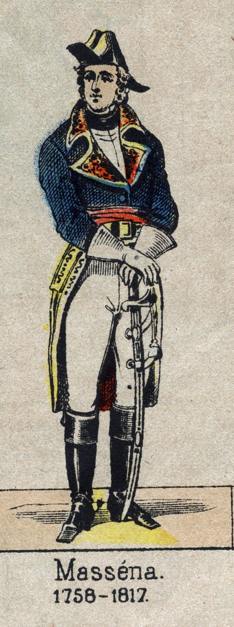 Portret u stóp Andre Masseny, księcia Rivoli (1756-1817), księcia Essling, marszałka Imperium”” Wizerunek Epinal z końca XIX wieku. autorstwa French School