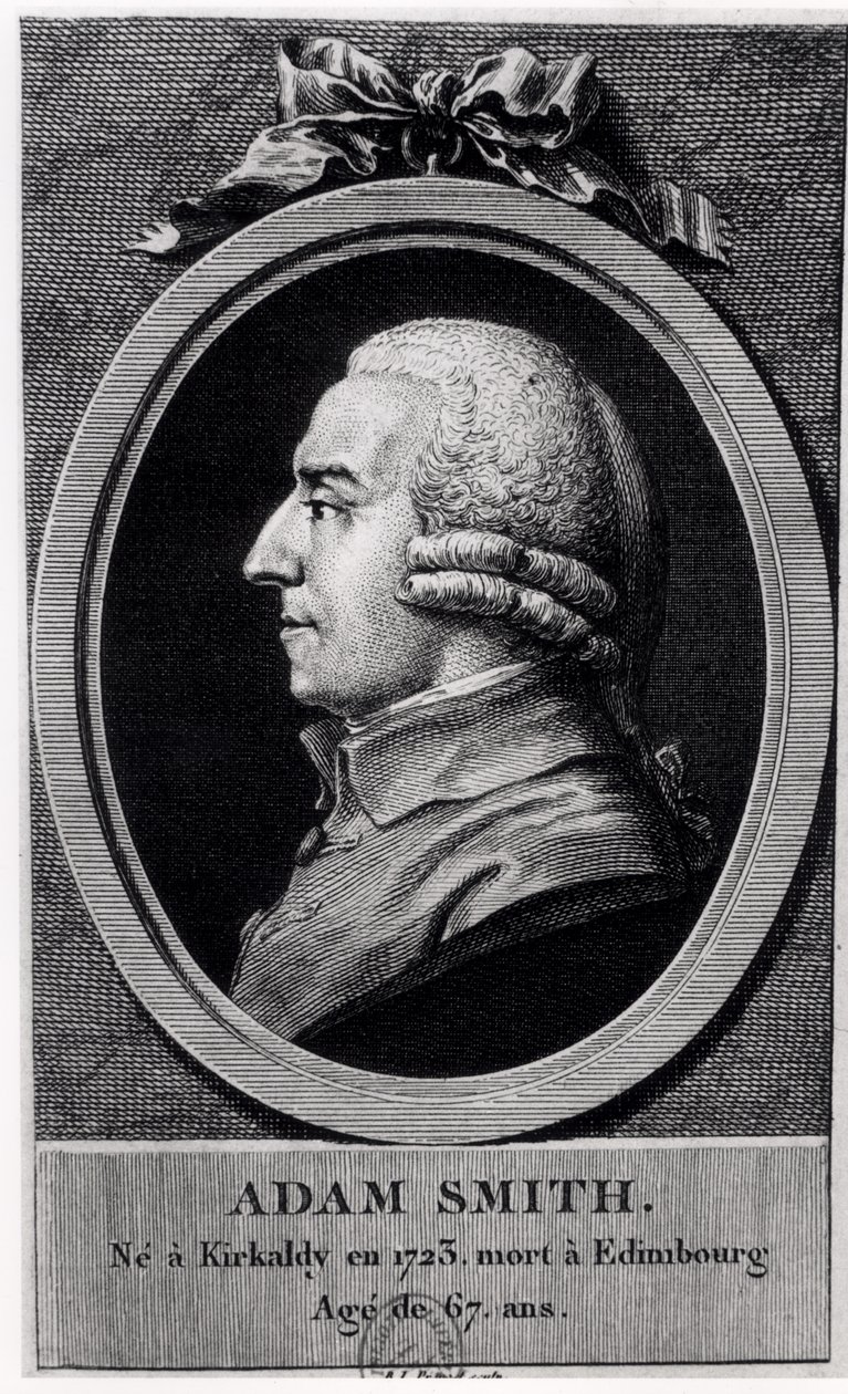 Medalion portretowy Adama Smitha (1723-90) autorstwa French School