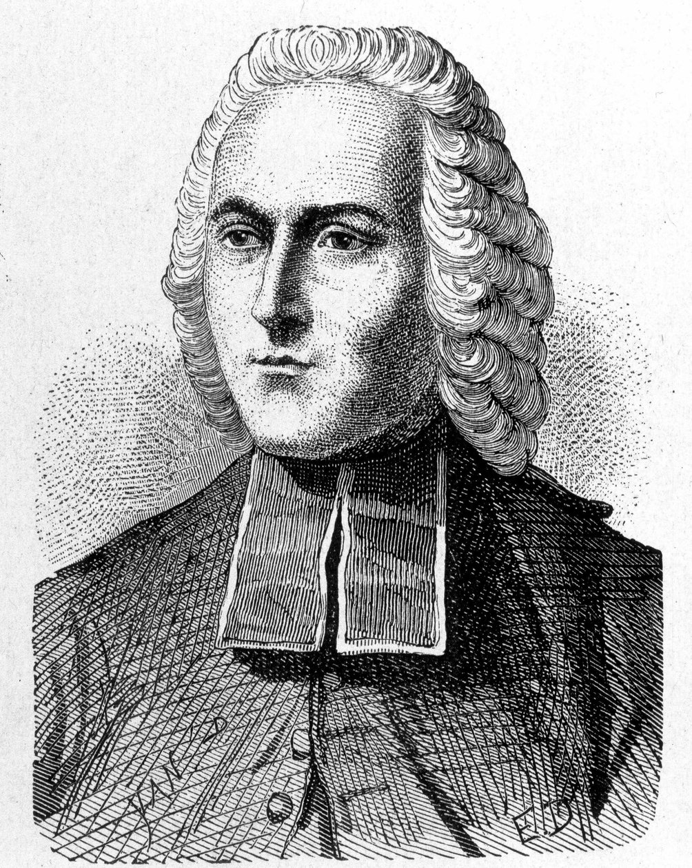 Portret Abbe Jean Antoine (Jean-Antoine) Nollet (1700 - 1770), francuski fizyk - w „Album de la Science; wybitni naukowcy; Wielkie odkrycia”” 1896. autorstwa French School