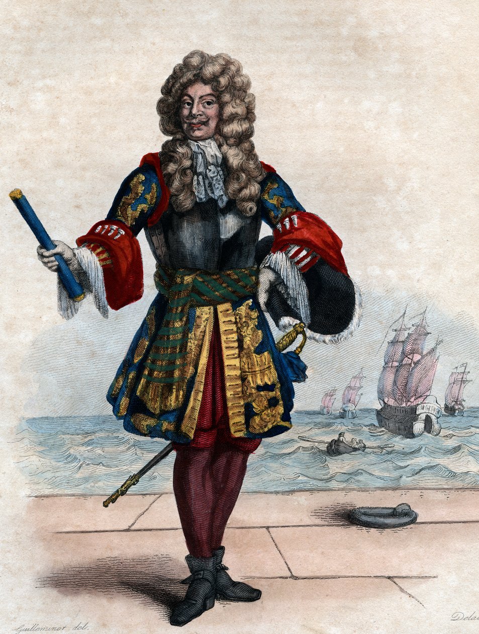 Portret Abrahama Duquesne (1610-1688), francuskiego markiza i oficera marynarki. autorstwa French School