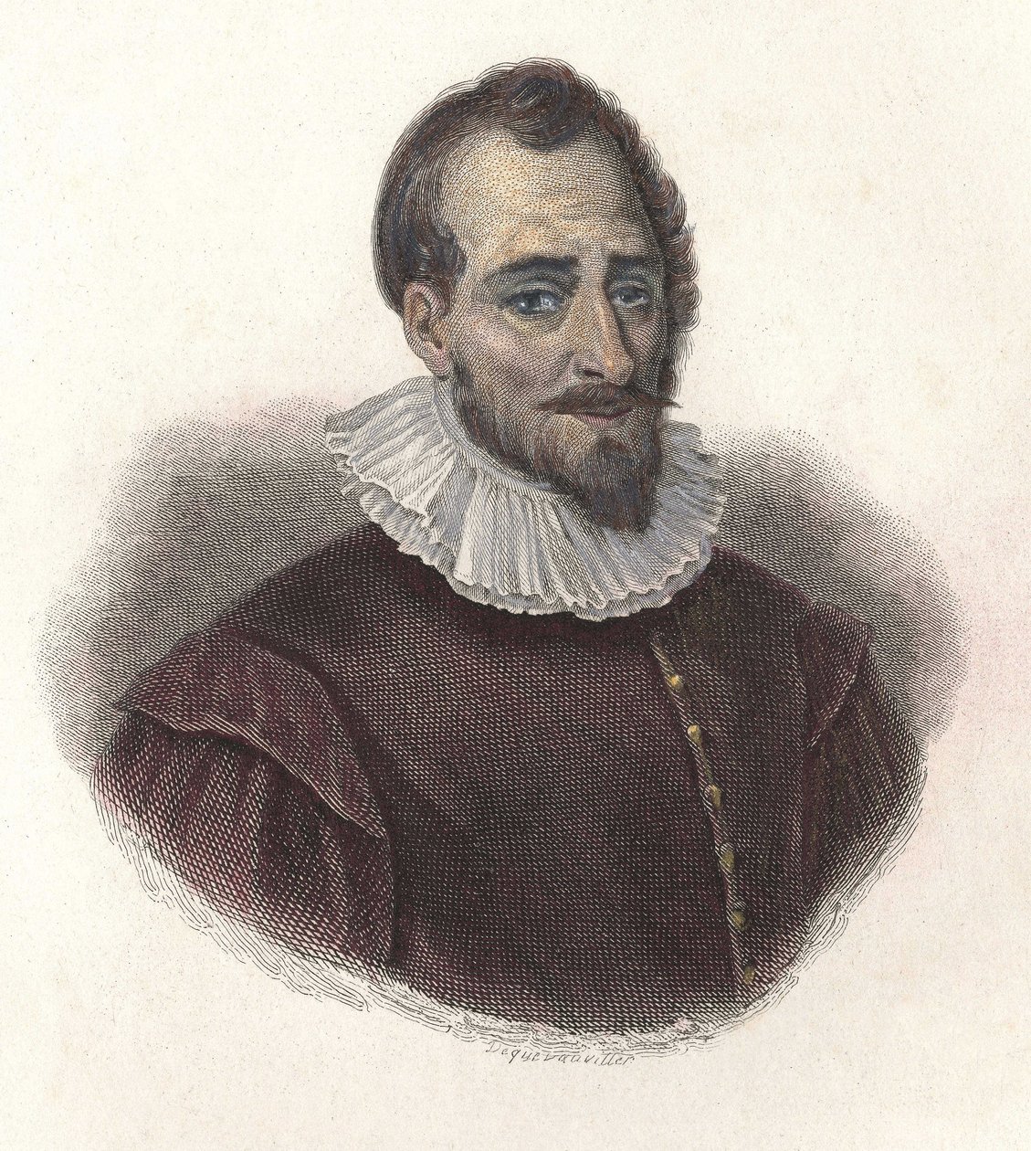 Portret Adama de Craponne (1527-1576), francuskiego matematyka i inżyniera. W „”Portretach pożytecznych mężczyzn”” autorstwa French School