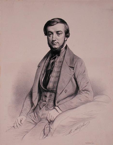 Portret Adolphe-Clair Lecarpentier, rytowany przez Marie Alexandre Alophe (1812-83) (lito) autorstwa French School