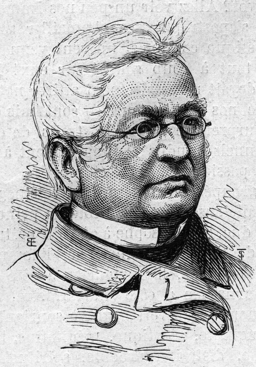 Portret Adolphe Thiersa (1797-1877), francuskiego polityka, historyka i akademika. Grawer w „”Le Monde Illustré””n°883 z dnia 14 marca 1874 r. autorstwa French School