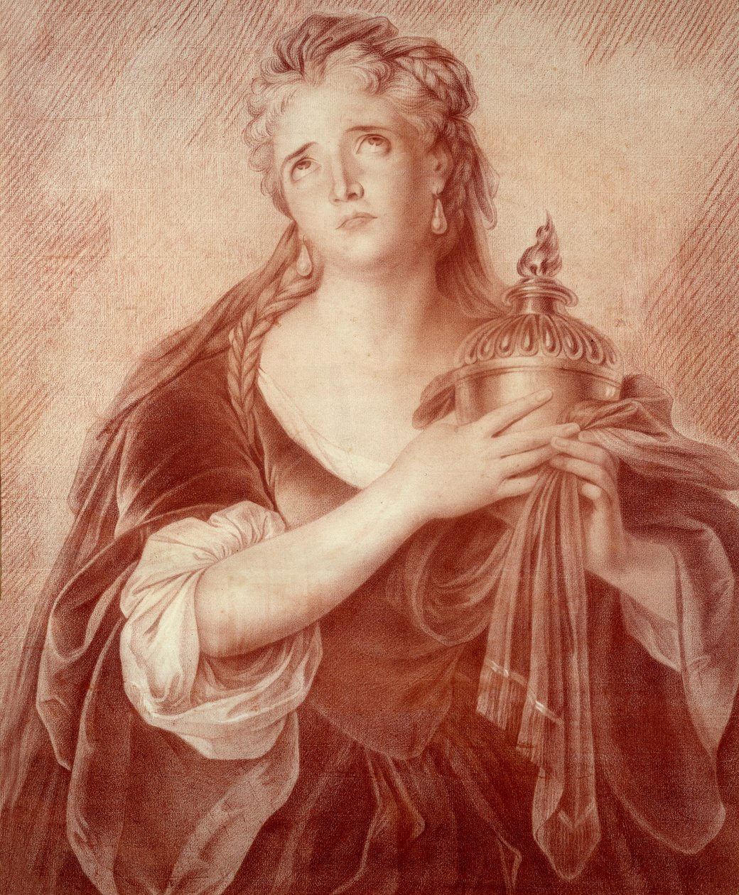 Portret Adrienne Lecouvreur (1692-1730), francuskiej artystki dramatycznej. Rysunek Philippe