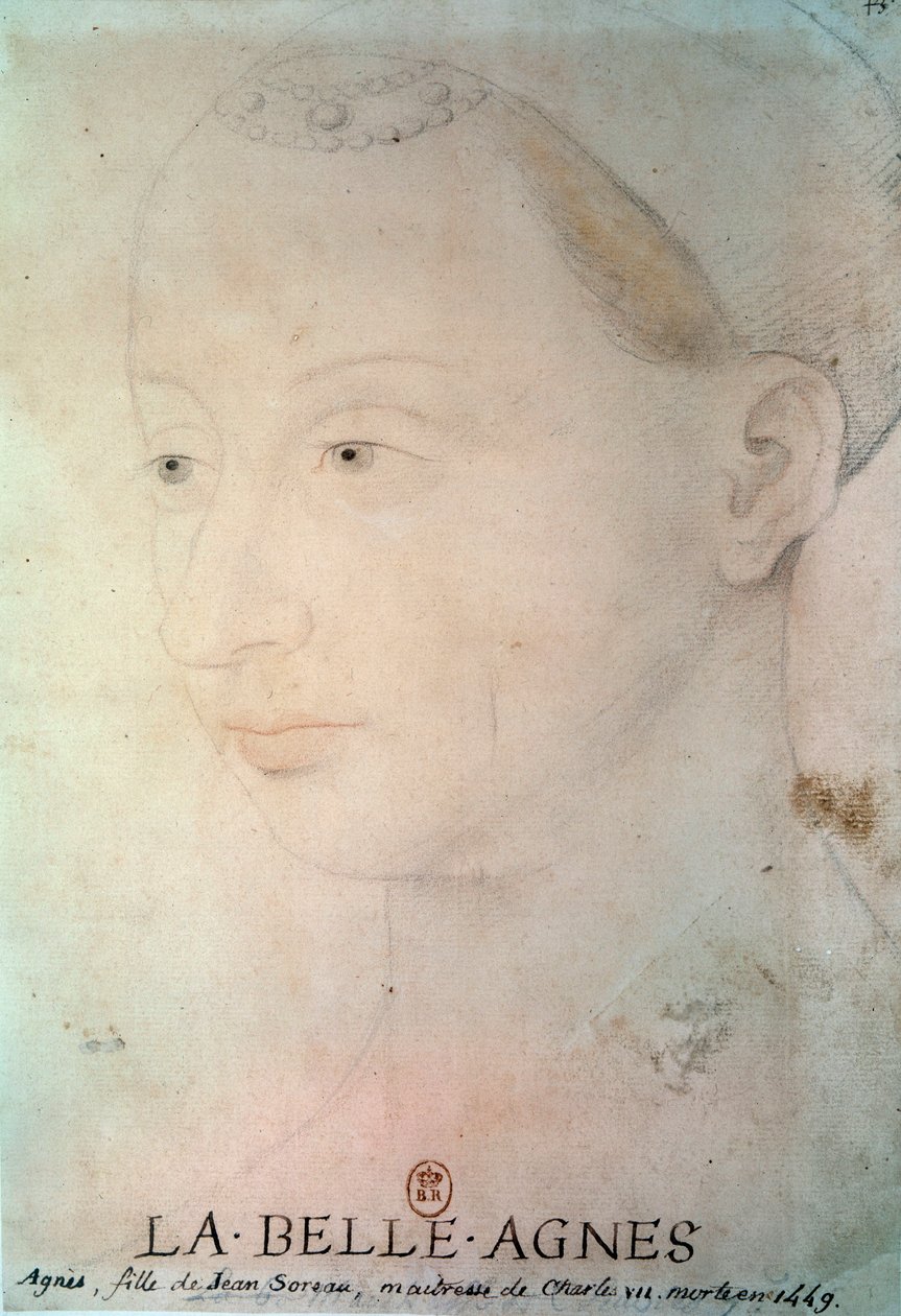 Portret Agnes Sorel (1422-1450) Pani Beaute sur Marne autorstwa French School