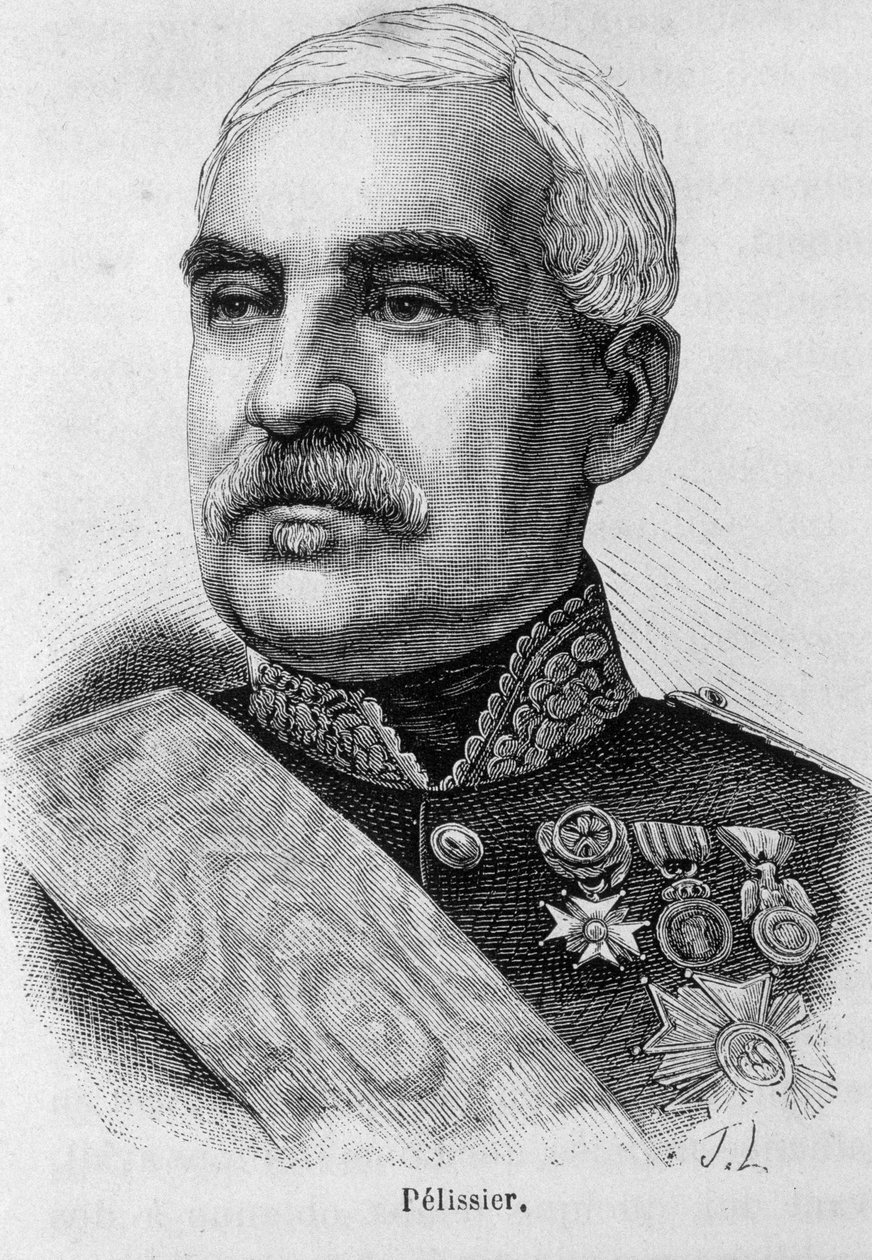 Portret Aimable Jean Jacques Pelissier, książę Malakoff (1794-1864), francuski wojskowy i marszałek Francji - w „L’Histoire de France” Henri Martina autorstwa French School