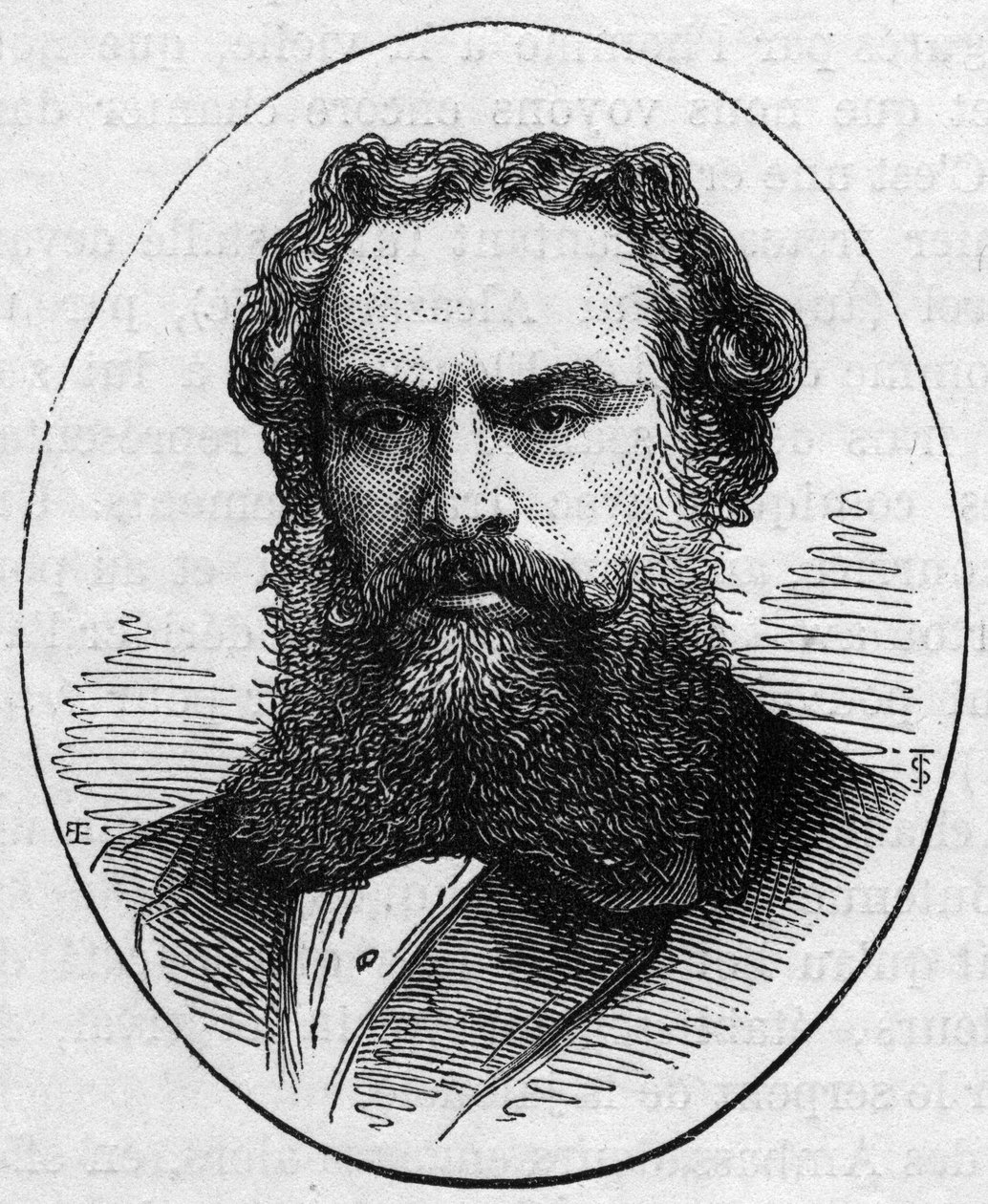 Portret Alexandre Cabanela (1823-1889), francuskiego malarza. Grawer w „”Le Monde Illustré””n°890 z dnia 2 maja 1874 r. autorstwa French School