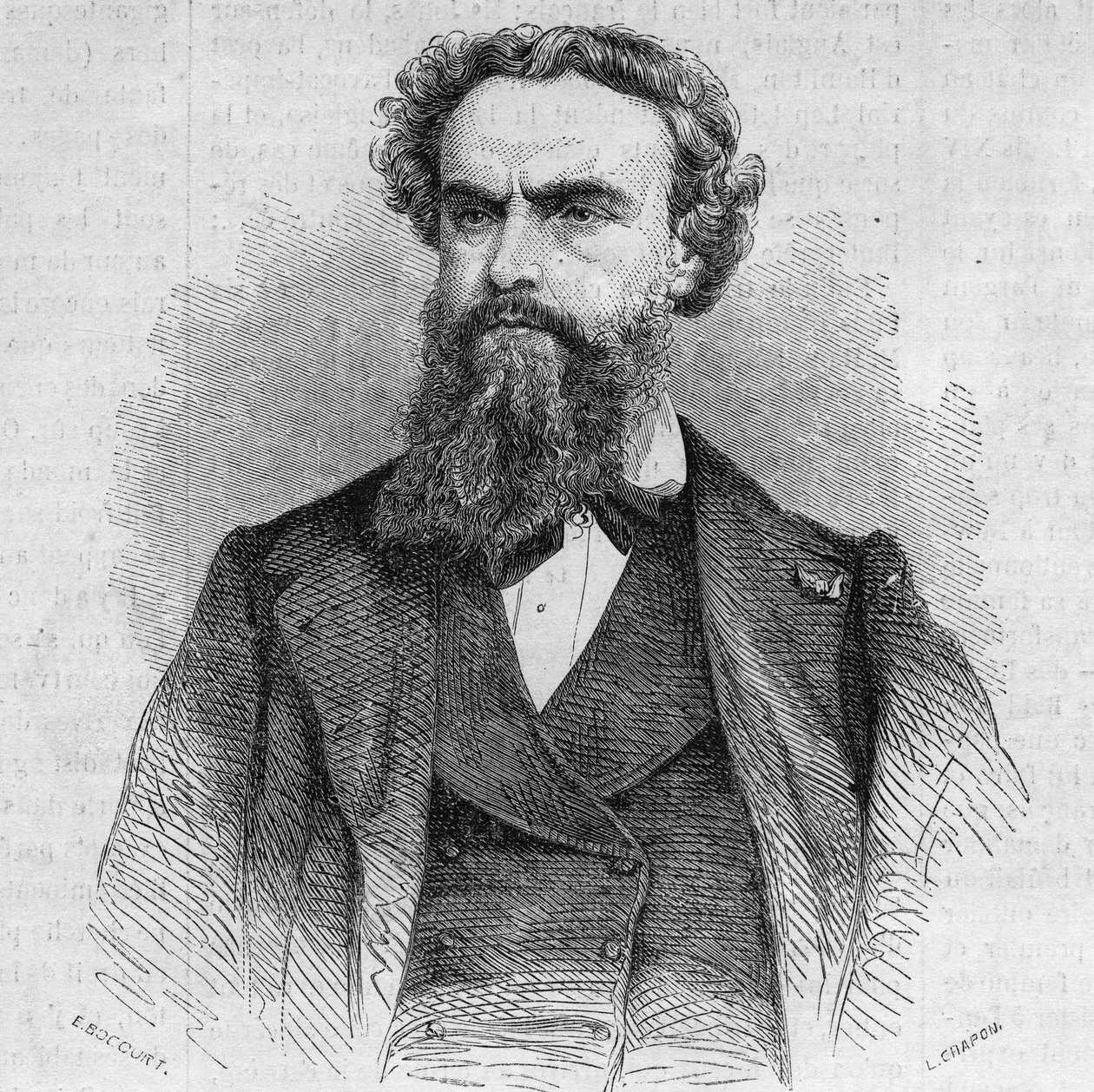 Portret Alexandre Cabanela (1823-1899), francuskiego malarza. Grawerowanie w „” Świat Ilustrowany”” nr 338 z 3 października autorstwa French School