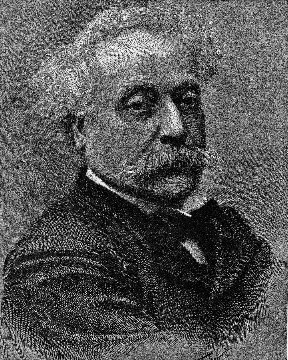 Portret Alexandre Dumas Jr. (1824-1895), francuskiego pisarza. Grawer w „La gazette du dimanche” z dnia 5 grudnia 1895 r. autorstwa French School