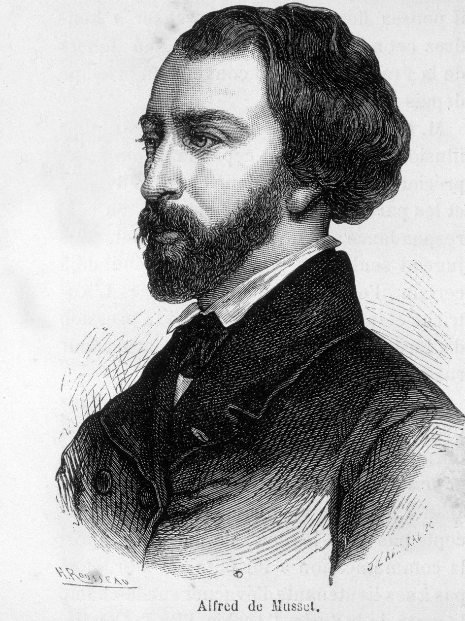 Portret Alfreda de Musseta (1810 - 1857) francuskiego pisarza. autorstwa French School