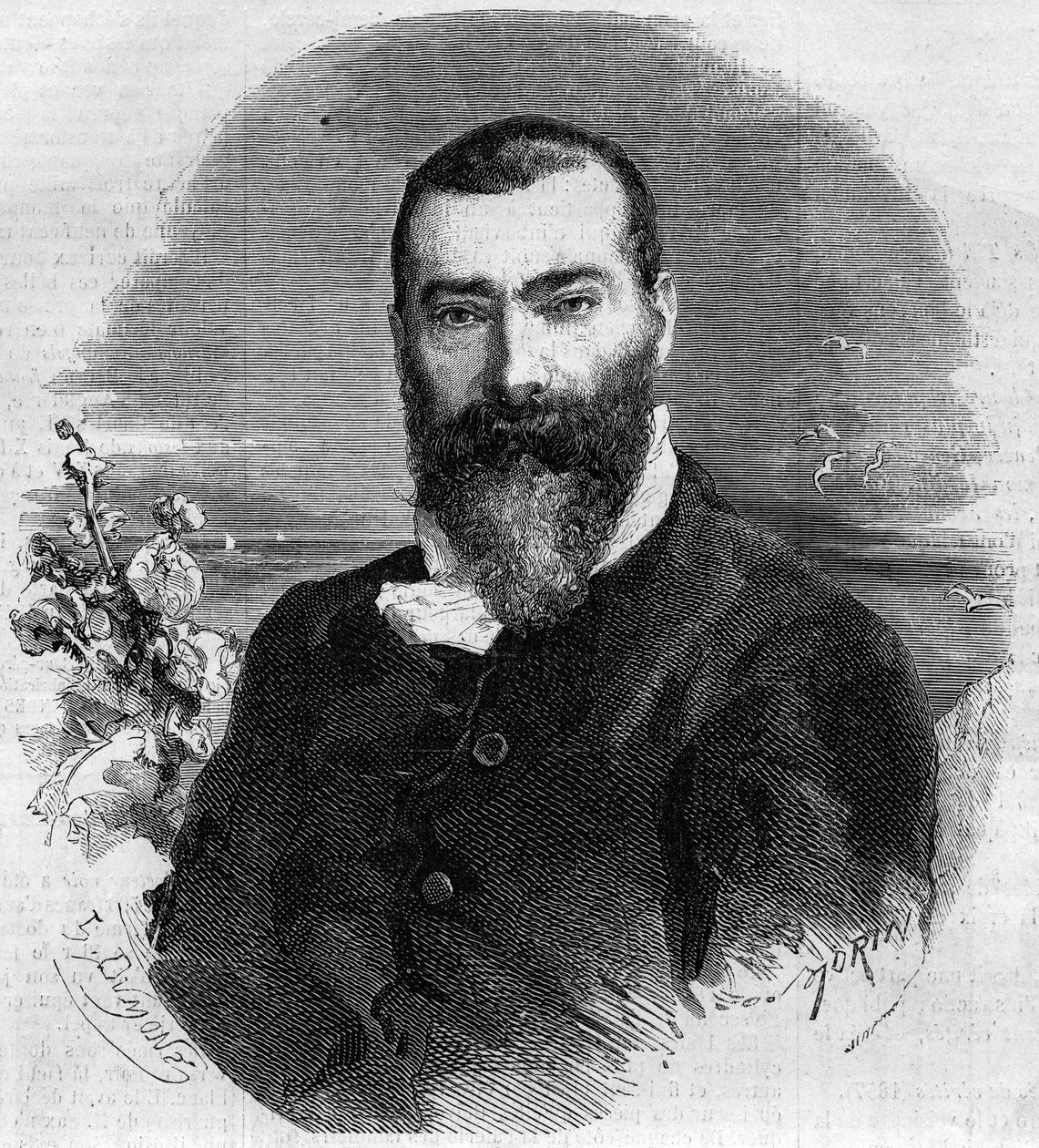 Portret Alphonse Karra (1808-1898), francuskiego powieściopisarza i dramaturga. Grawer w „Le Monde Illustré” nr 145 z dnia 21 stycznia 1860 r. autorstwa French School