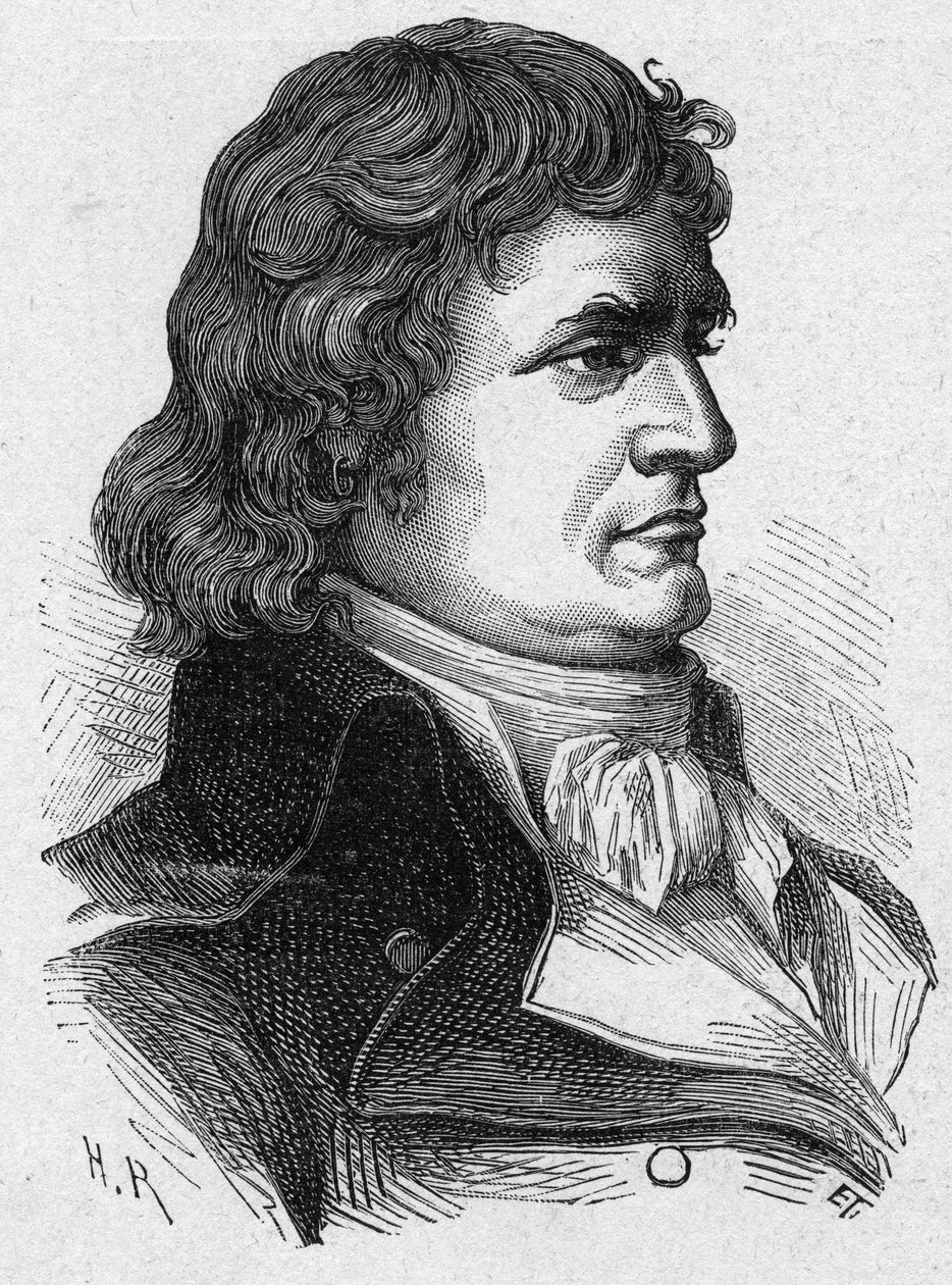 Portret Andre Jeanbon, znanego jako Jean Bon Saint-Andre lub Jeanbon Saint Andre (1749-1813), francuskiego rewolucjonisty i polityka. Rycina z 1889 r. Ze zbiorów prywatnych. autorstwa French School