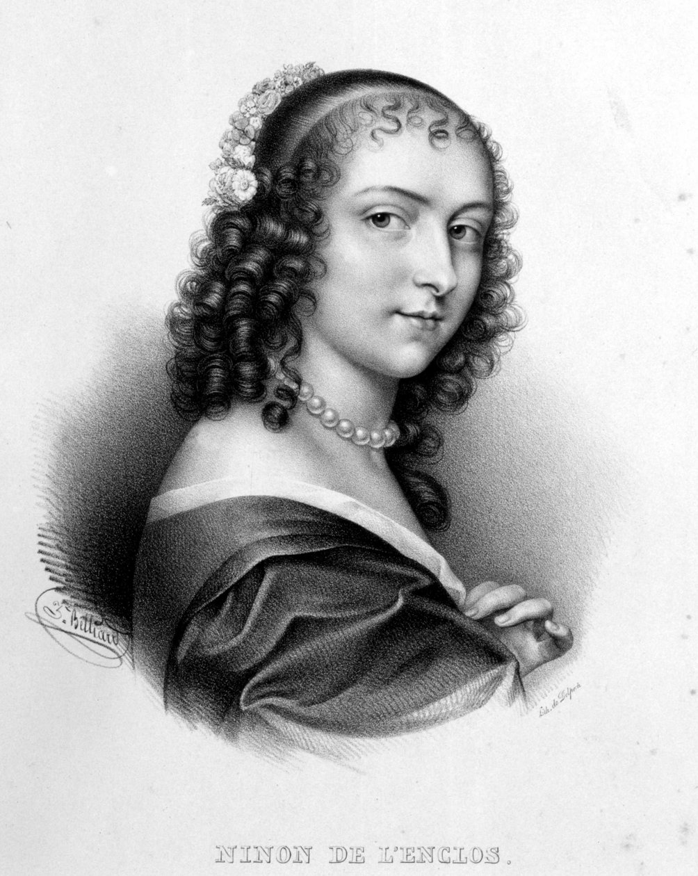 Portret Anny „”Ninnon”” z Enclos (lub Ninon de Lenclos lub Ninon de Lanclos autorstwa French School