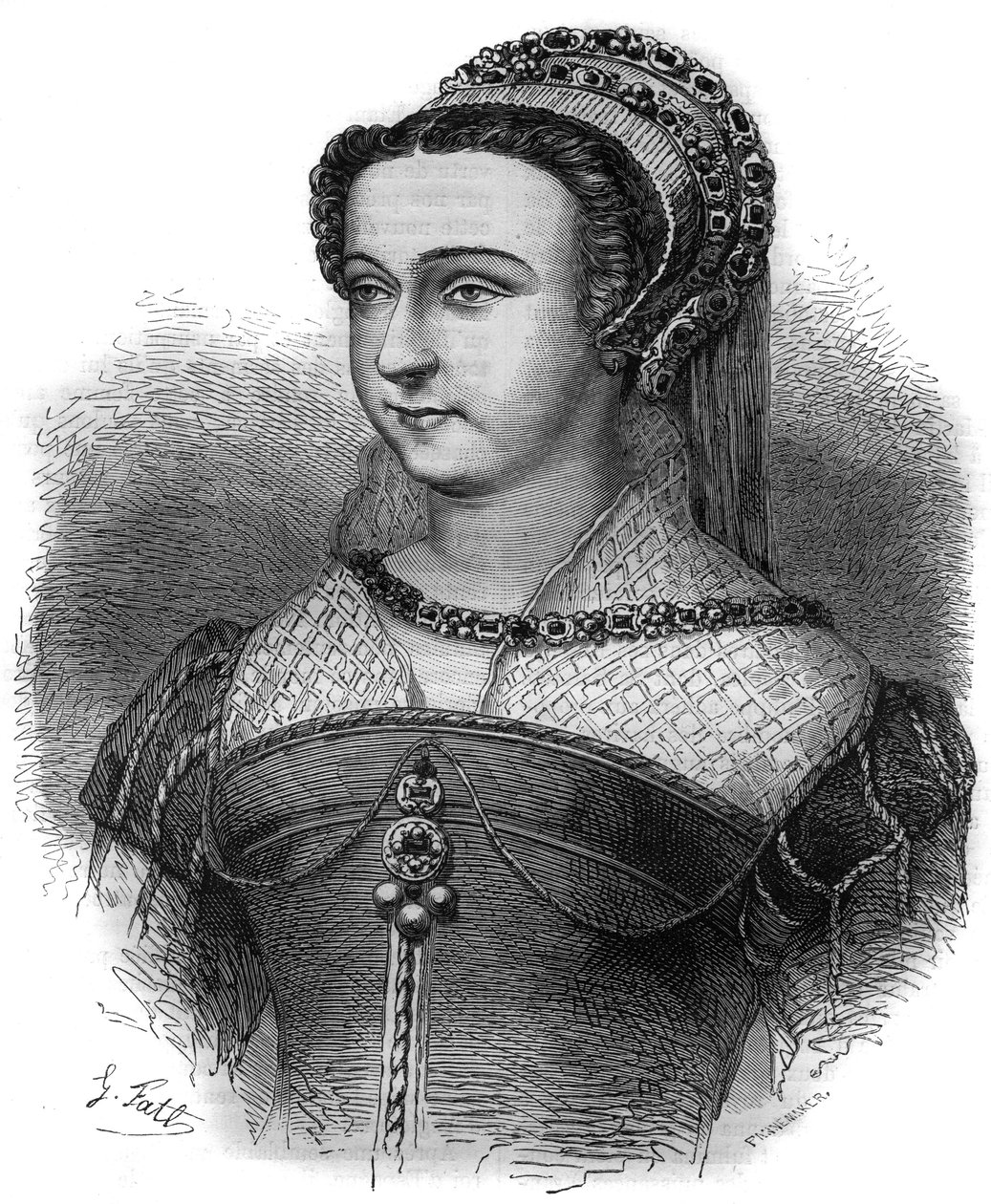 Portret Anny Oston, heretyczki, kochanki papieża Sykstusa V (Felice Peretti znana jako Sykstus V lub Sykstus V lub Sisto V autorstwa French School