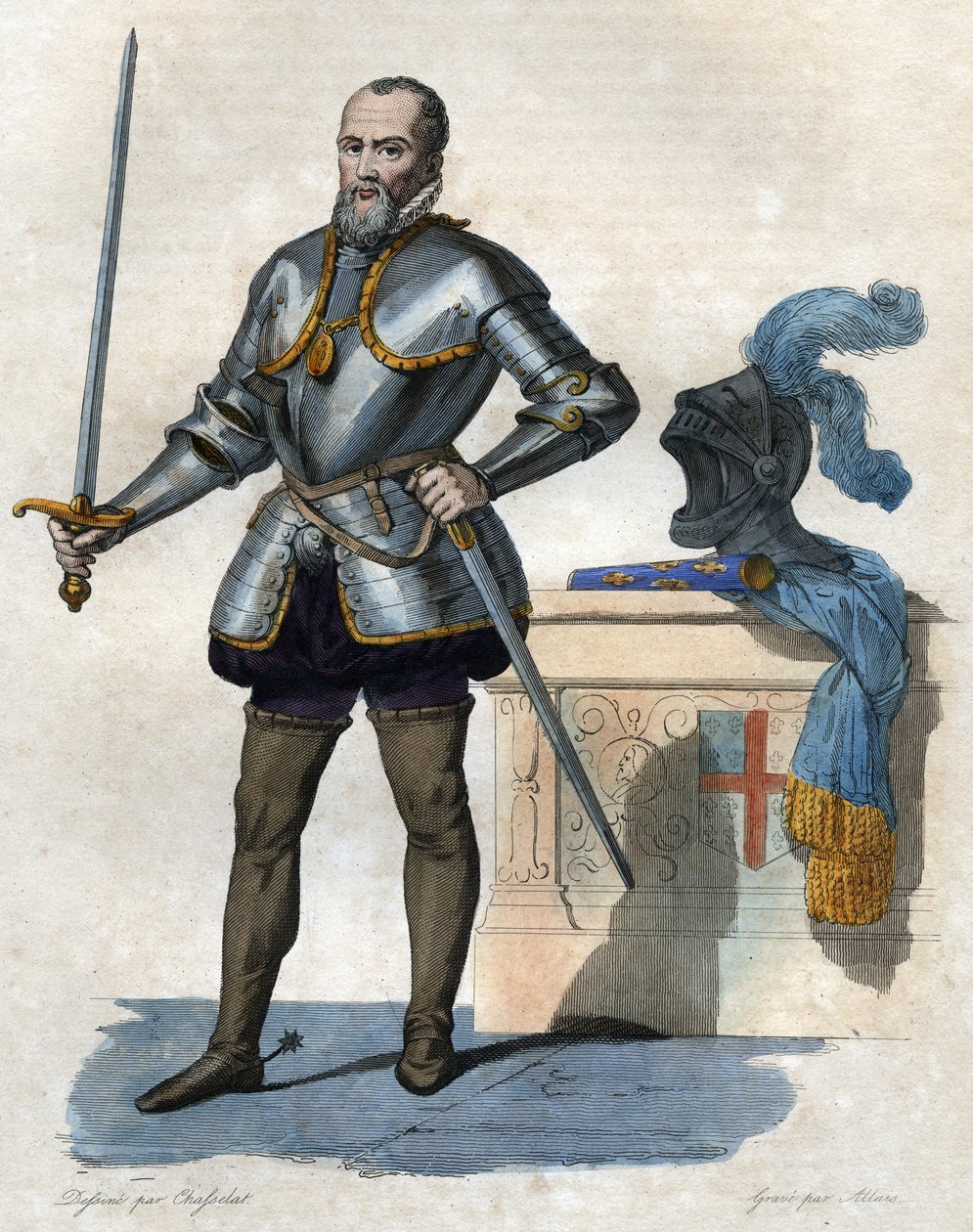 Portret Anny de Montmorency, księcia de Montmorency (1492-1567), francuskiego żołnierza, męża stanu i dyplomaty. autorstwa French School