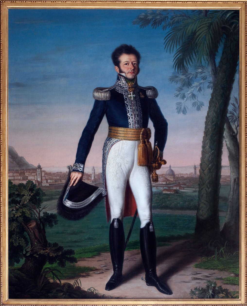 Portret Annibala de Saluces (Annibale Di Saluzzo) (1776-1852), gubernator Nicei w trakcie restauracji - Obraz Jeana Vacca, olej na płótnie, sztuka francuska - Archiwum Miejskie w Nicei autorstwa French School