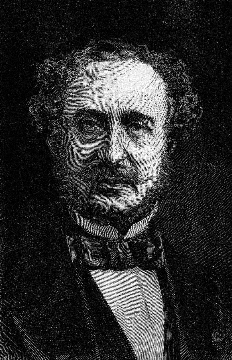 Portret Antoine Agenora, księcia Gramont (1819-1880), francuskiego dyplomaty i polityka. Grawer w „”Le Monde Illustré””n°1191 z 24 stycznia 1880 r. autorstwa French School