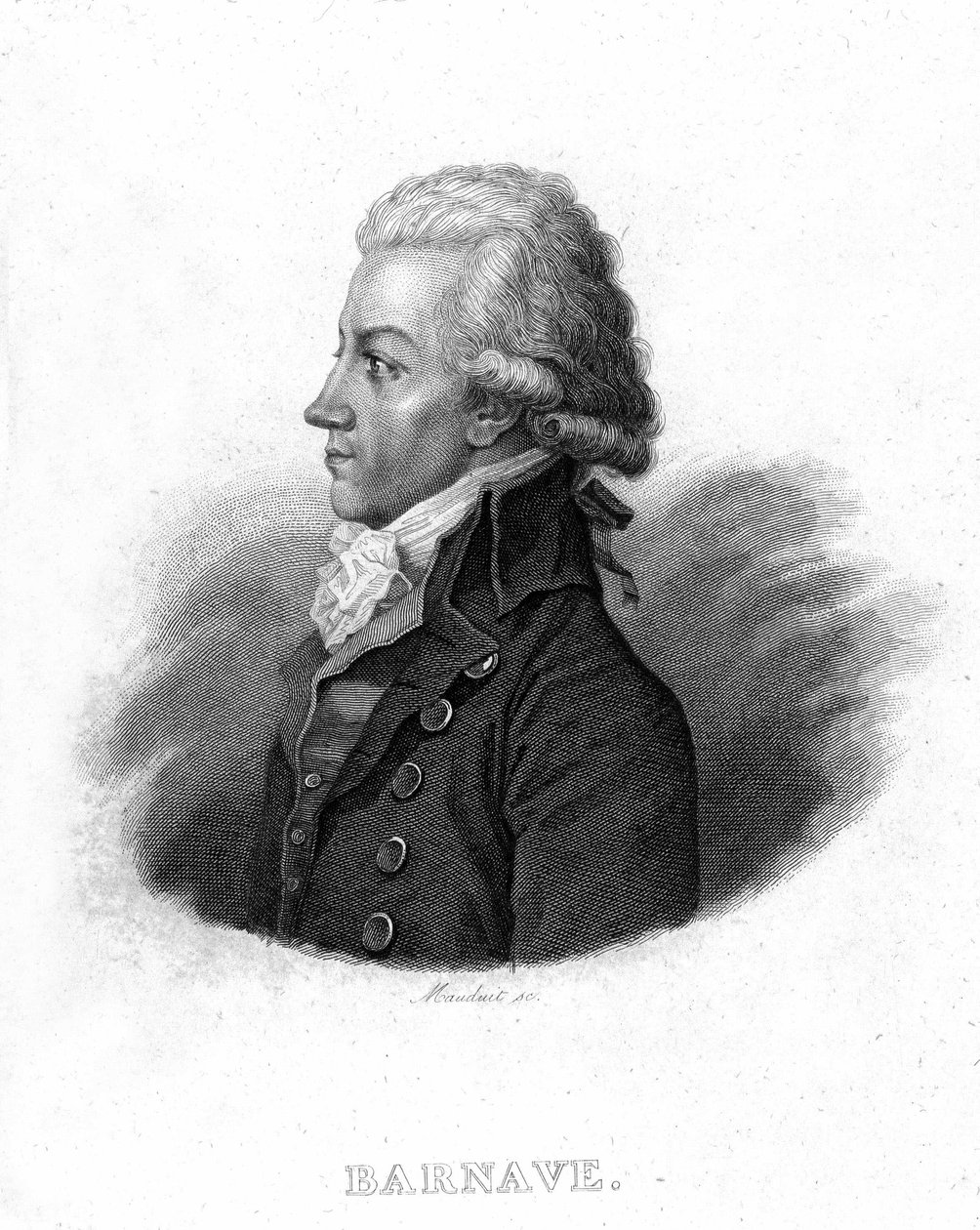 Portret Antoine Barnave (1761 - 1793), rewolucjonista francuski - w „Revolution francaise” Thiersa autorstwa French School