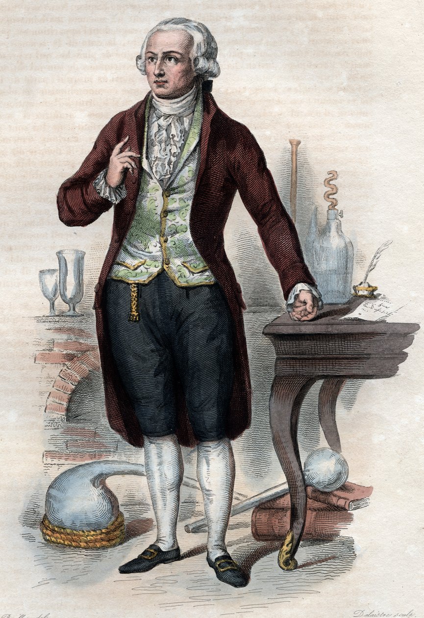 Portret Antoine Laurenta de Lavoisiera (1743-1794), francuskiego chemika. autorstwa French School