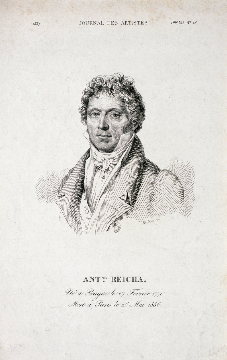 Portret Antoine Reicha (1770-1836) z Journal des Artistes autorstwa French School