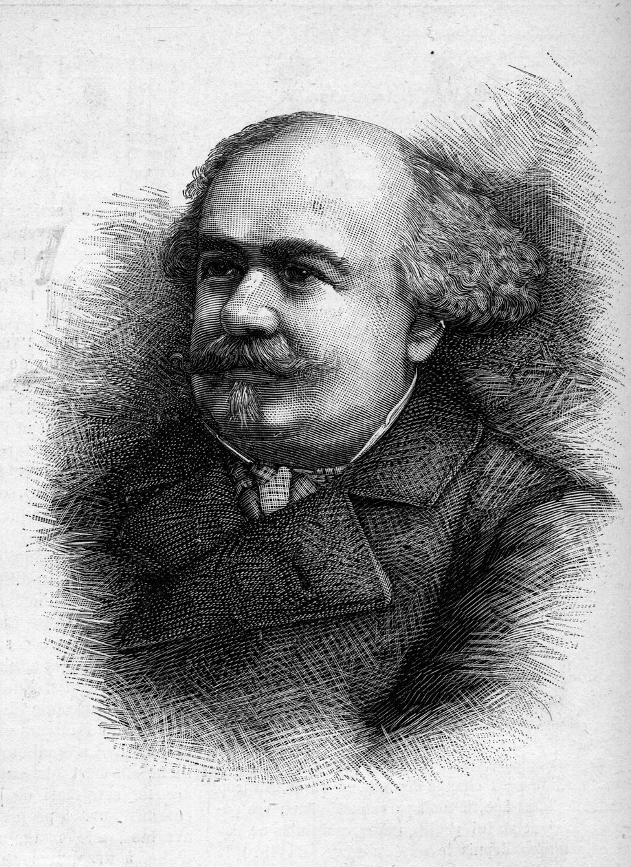 Portret Antoine „Tony”” Revillon (1832-1898), francuski dziennikarz i zastępca. Grawer w „”Le Monde Illustré””n°1276 z 10 września autorstwa French School