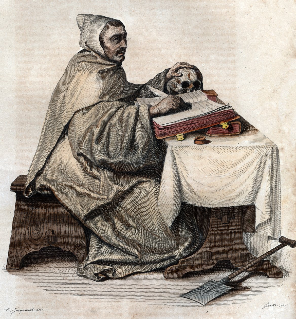 Portret Armanda Jeana le Bouthillier de Rance (1626-1700), francuskiego opata i założyciela cystersów trapistów. autorstwa French School