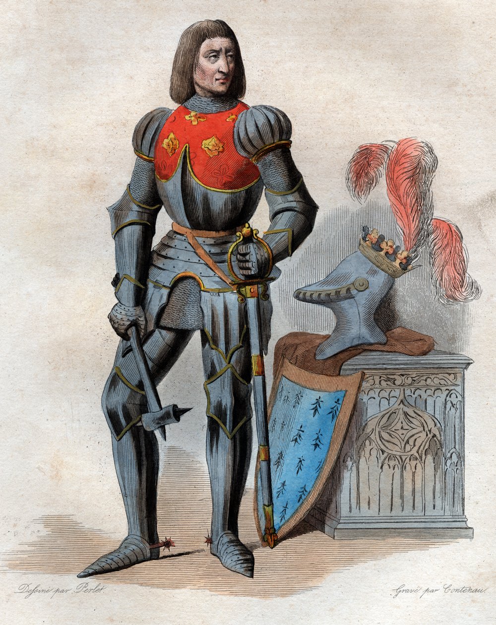 Portret Artura III księcia Bretanii (1393-1458), lorda Parthenay, hrabiego (hrabiego) Richmond, księcia Bretanii, hrabiego Montfort i francuskiego konstabla. autorstwa French School