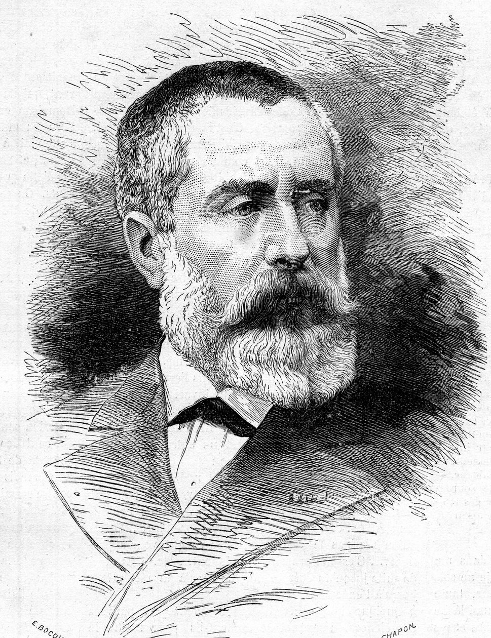 Portret Auguste Emmanuela Vaucorbeila (1821-1884), francuskiego kompozytora i dyrektora Opery Paryskiej. Grawer w „Le Monde Illustré” nr 1165 z 26 lipca 1879 r. autorstwa French School