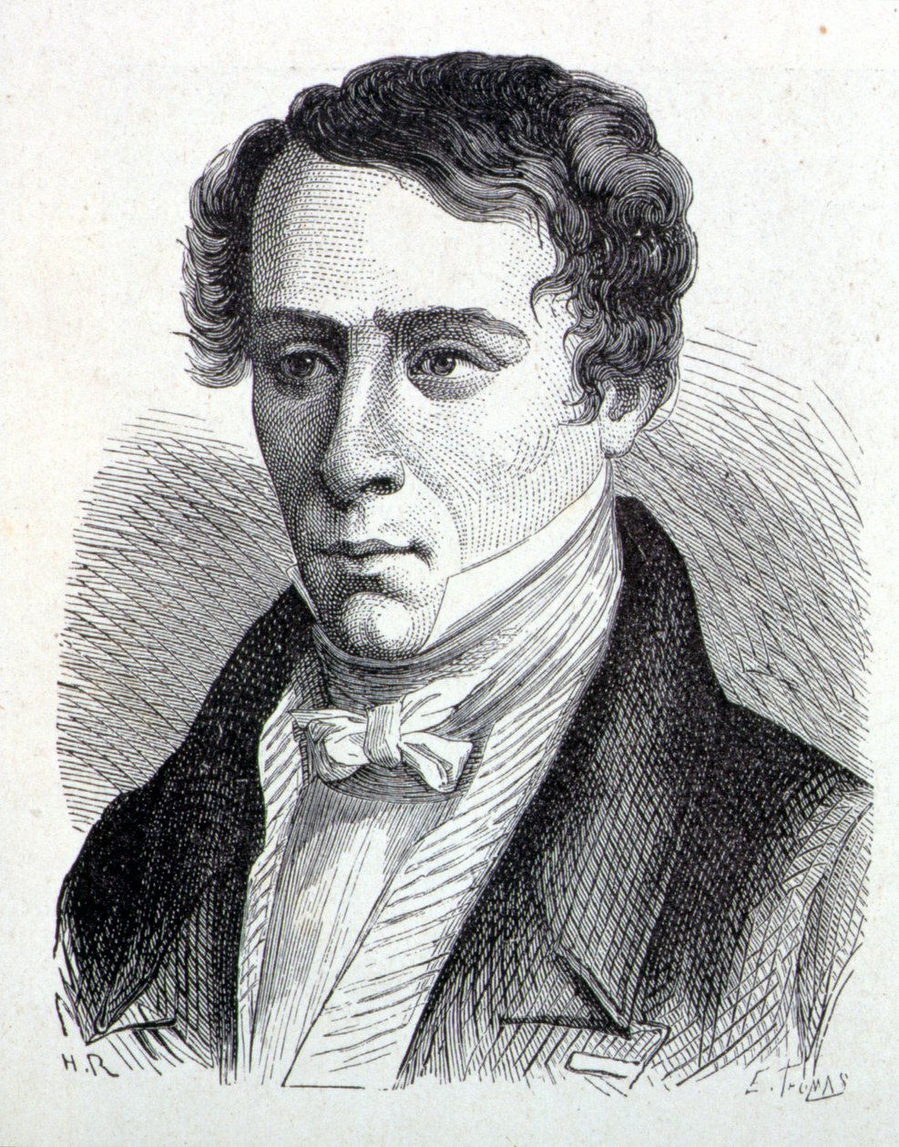 Portret Augustina Fresnela (1788-1827), francuskiego fizyka - w „Albumie nauki”; wybitni naukowcy; Wielkie odkrycia”” 1896. autorstwa French School