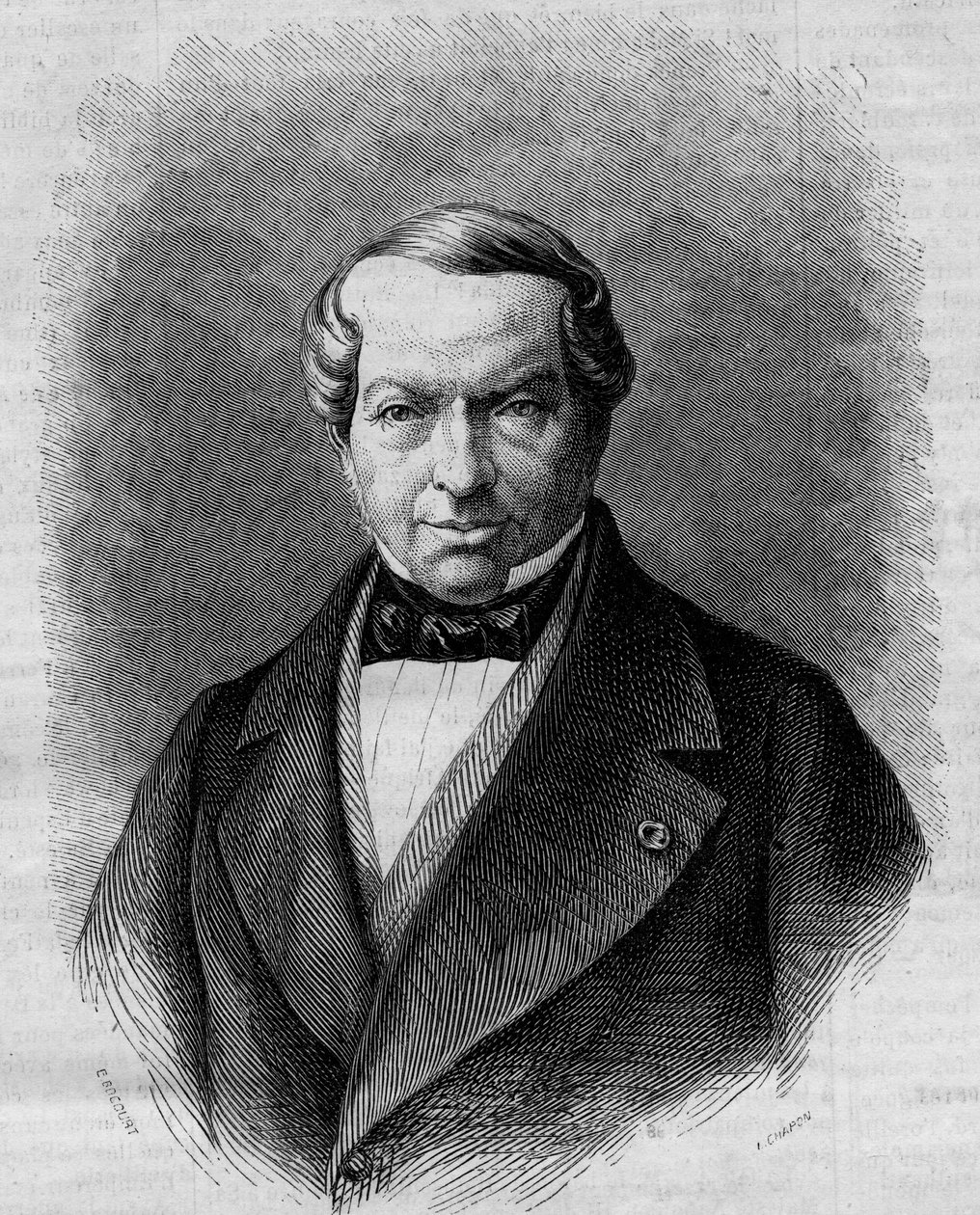 Portret barona Jamesa de Rothschild (1792-1868), niemieckiego bankiera. Grawer w „”Le Monde Illustré””n°298 z 27 grudnia 1862 r. autorstwa French School
