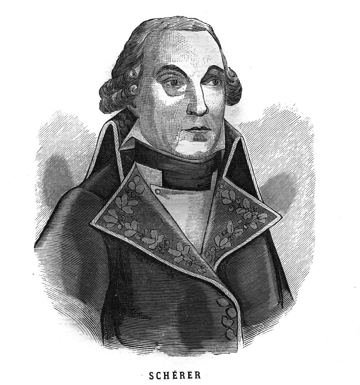 Portret Barthelemy Louis Joseph Scherer (1747-1804), minister wojny. Grawerowanie w „Les Illustrations De L