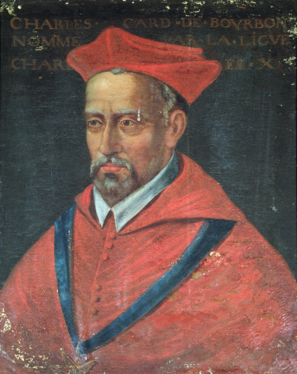 Portret kardynała Charlesa de Bourbon (1523-90) 1617-38 (olej na płótnie) autorstwa French School