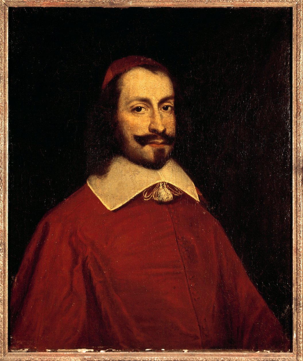Portret kardynała Julesa Mazarina (1602-1661) (Giulio Raimondo Mazzarino lub Mazarino) Obraz szkoły francuskiej XVII wieku Słońce. 0,74x0,6 m wersal, muzeum zamku autorstwa French School