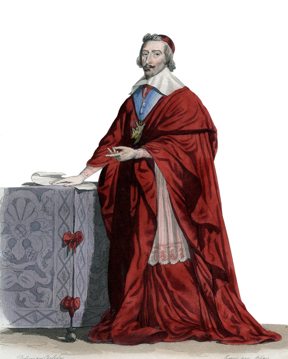 Portret kardynała Richelieu (Armand Jean du Plessis) (1585-1642), francuskiego duchownego, szlachcica i męża stanu. autorstwa French School