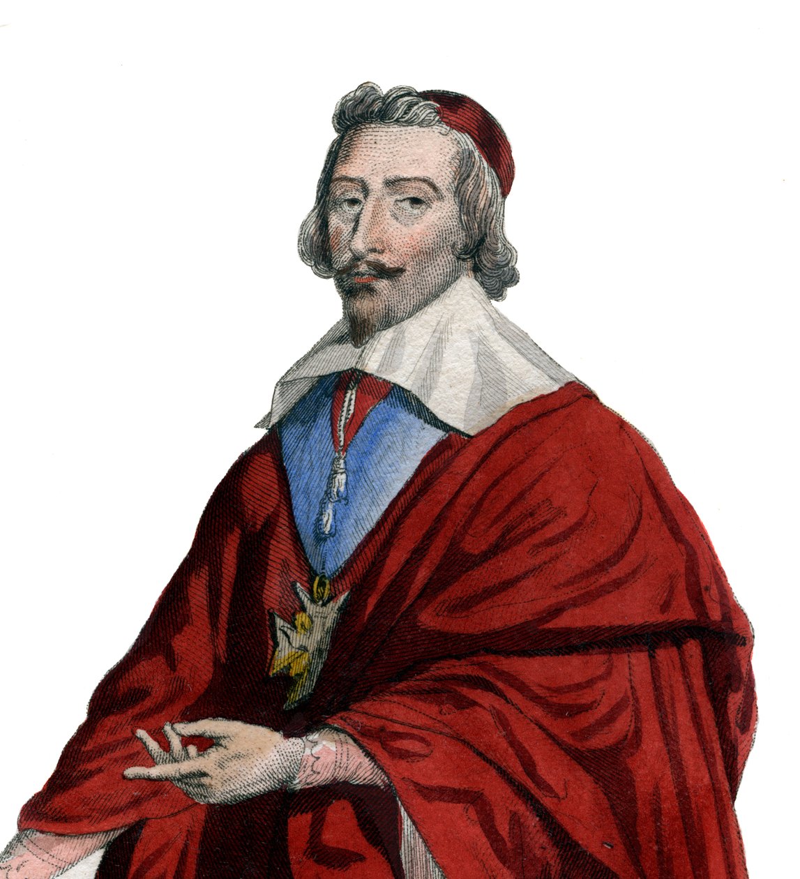 Portret kardynała Richelieu (Armand Jean du Plessis) (1585-1642), francuskiego duchownego, szlachcica i męża stanu. autorstwa French School